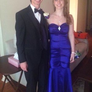 Camille La Vie Strapless Prom Dress Royal Purple